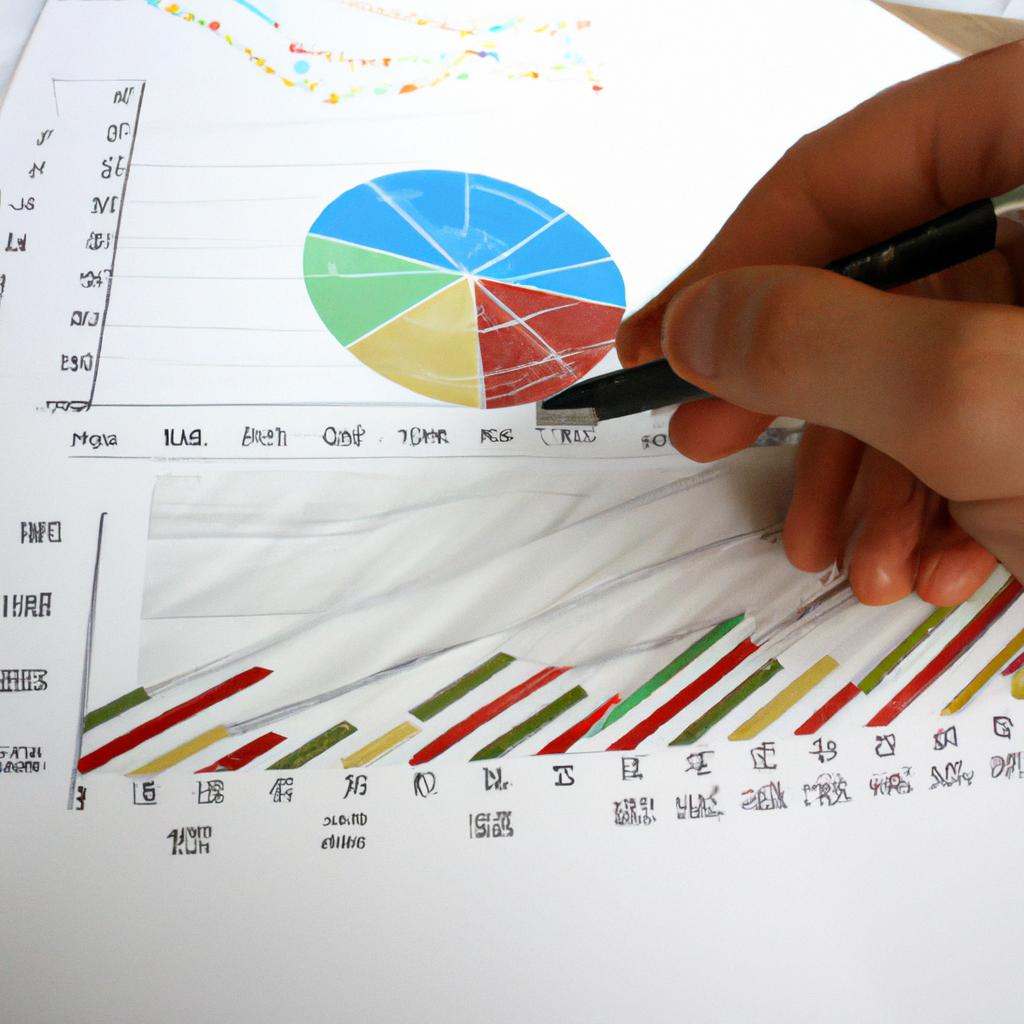 Person analyzing financial data graph